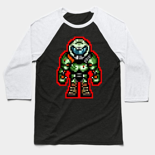 Pixel Praetor Baseball T-Shirt by demonigote